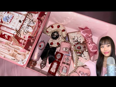 ASMR ˚.🎀༘⋆ unboxing flower knows’ new strawberry cupid makeup collection !! ⋆｡‧˚ʚ🍓ɞ˚‧｡⋆