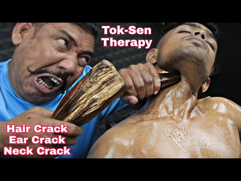 Pain Relief Tok Sen Massage By Asim Barber | Hair Crack Neck Crack Ear Cracking Head Massage ASMR