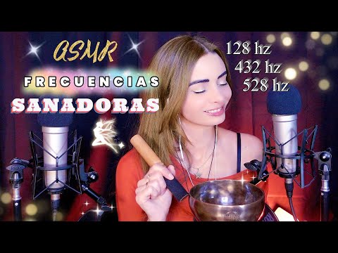 🌙 ASMR FRECUENCIAS SANADORAS Y TERAPEUTICAS | FRECUENCIA 432 HZ / 528 HZ / 128 HZ😴💜ASMR en ESPAÑOL