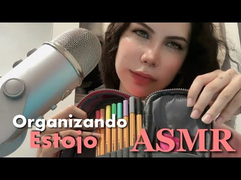 ASMR Organizando meu estojo escolar