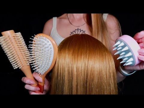 Gentle Hair Brushing & Head Massage for Deep Sleep | Meditation Music,  Whispered to No Talking 💤