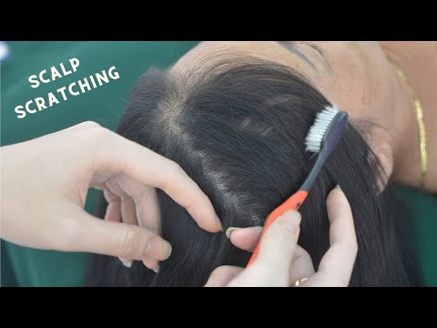ASMR Scalp Scratch & Hair Parting Real Person With Breathing, Snoring Sounds For Relieve Stress