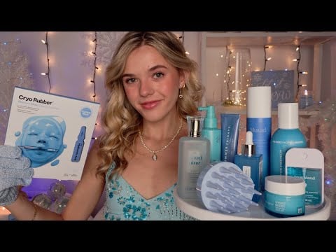 ASMR 1h Winter Spa Treatment ❄️⛸️ (skin analysis, whipped cleanser, jelly mask, scalp massage, etc)