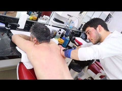 hair wash foam head massage asmr back and foot massage