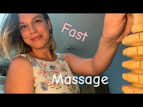 [ASMR] Fast & Aggressive Head, Neck And Shoulder Massage (Towel, Oil, Lotion, Wooden Roller)