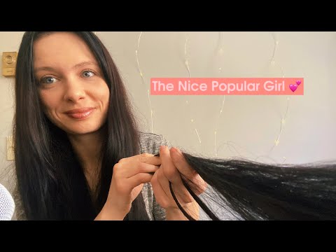 ASMR Kind Popular Girl Plays with Your Hair In Class 💕 #asmr #asmrsounds