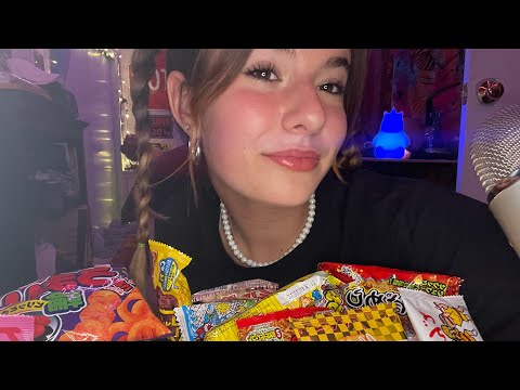 ASMR EATING JAPANESE AND KOREAN SNACKS