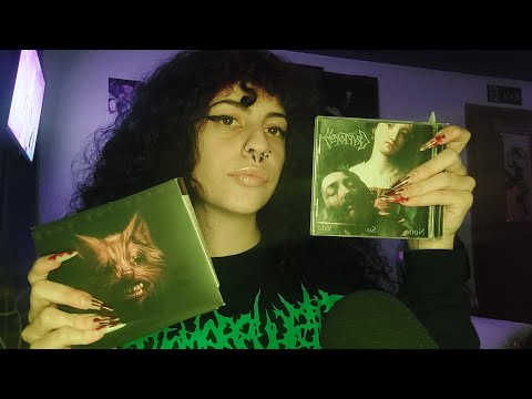 ASMR showing you my CD collection (brutal death metal/rock/slam/metal)