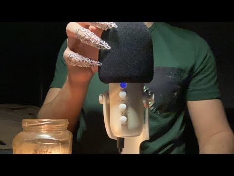 ASMR| Candle Tapping and Mic Scratching With Fake Nails