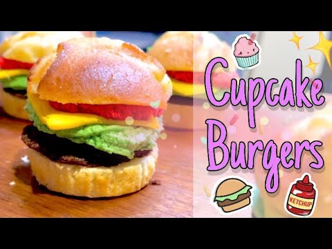 ASMR | Baking Mini Cupcake Burgers 🍭🌈