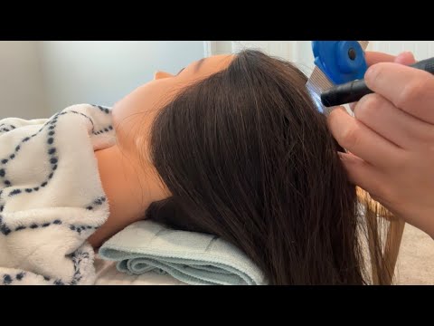 ASMR| Scalp & Hair Spa- massage, gloves, hair parting /searching- scalp & hair treatment 💆🏻‍♀️