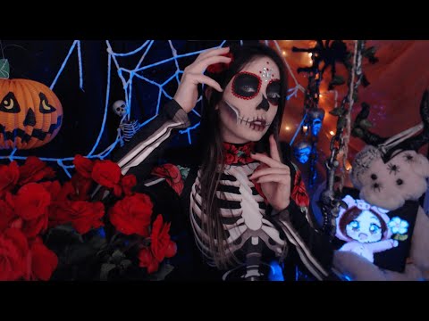 ASMR - Sugar Skull eating REAL PETALS