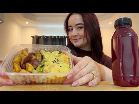 ASMR: COMENDO FRANGO COM CREME DE QUEIJO GORGONZOLA + LEGUMES ASSADOS