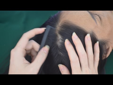 ASMR Real Person Hair Parting, Scalp & Nape Exam, Sounds For Anxiety Relief
