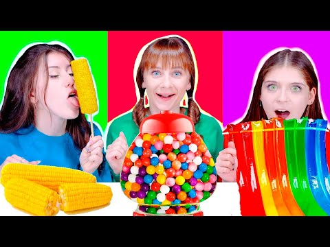 ASMR Jelly Food VS Real Food VS Bubble Gum Mukbang Eating