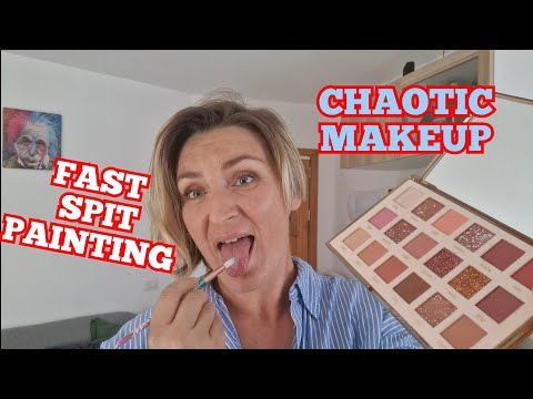ASMR FAST AGGRESSIVE CHAOTIC SPIT PAINTING YOUR MAKEUP #asmr #lofi #fast #spitpainting