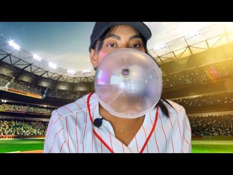 ASMR Using A Wireless Tiny Mic , Chewing Gum Blowing Big Bubbles (Custom For Jack)