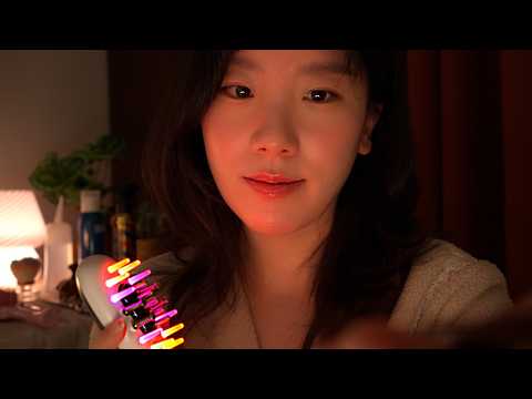 ASMR No Talking Hair Play for Sleep ☔( Haircut, Scalp Massage & Treatment , brushing )