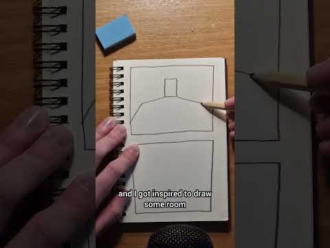 Sketching Noob - Day 3: imagining a room and shading #asmr #shorts