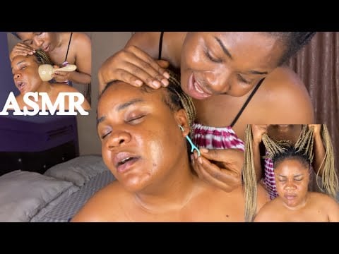 ASMR✨SATISFYING DENTAL EAR FLOSSING EAR & NECK MASSAGE HAIR PULL AND OILING TILL YOU FALL ASLEEP