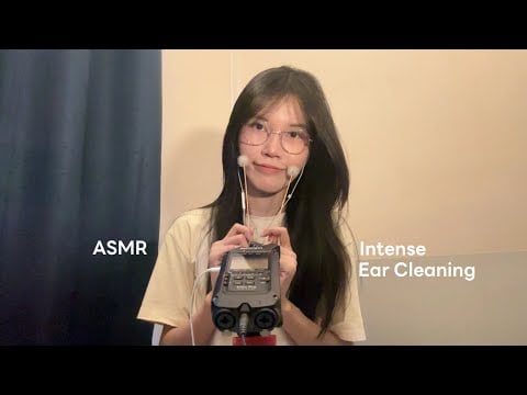 ASMR Intense Ear Cleaning  (no talking) repeat w/ black screen for sleep | ASMR แคะหูแบบเร็ว