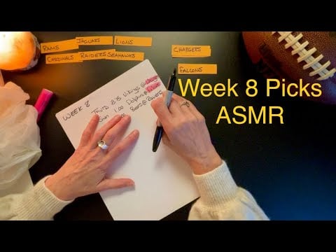 Soft-Spoken & Whisper ASMR ~ NFL Week 8 Picks 🏈 Random vs Real Predictions