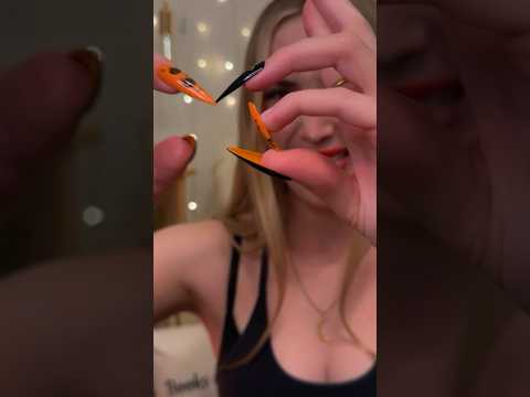Removing my Halloween nails! 🎃 #asmr #fakenails