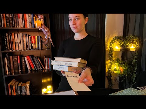 ASMR Cozy Bookstore Role Play | Dust Jacket Crinkles, Writing, Typing, Scanning, Paper Sounds