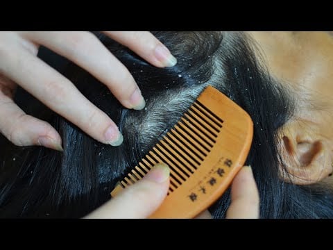 ASMR Scalp Check / Big Flakes / Dandruff Scratching / Combing For Relaxation