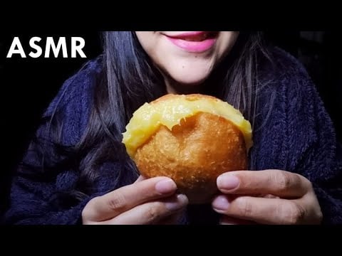 ASMR Comiendo bomba rellena de crema pastelera | ASMR en Español