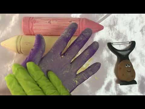 LATEX GLOVES 💜 💚 CHALK  SCRATCHING  &  GRATING 🎧 [[ASMR]]