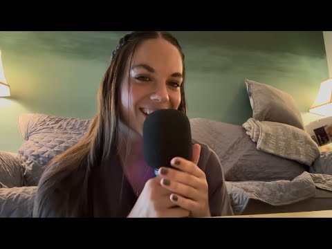 ASMR whisper ramble + calming hand movements and mouth sounds 