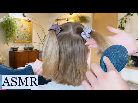 ASMR | RELAXING & SLOW HAIR PLAY FOR RELAXATION AND TINGLES ✨ (hair brushing, tapping, no talking)