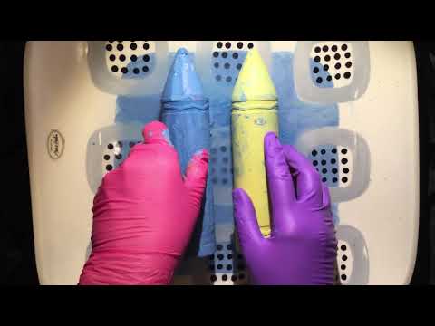 LATEX GLOVES👋👄👌  Playing with GIGA Chalk  [[ASMR]]