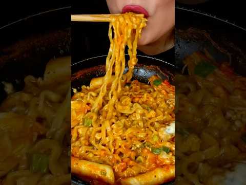 CARBONARA CHEESY RAMEN #asmr #shorts #food