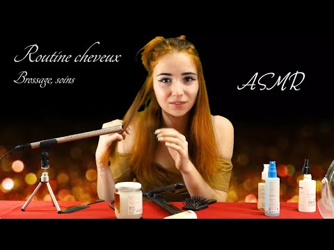 ASMR Soins des cheveux, brossage, produits, blabla | FR