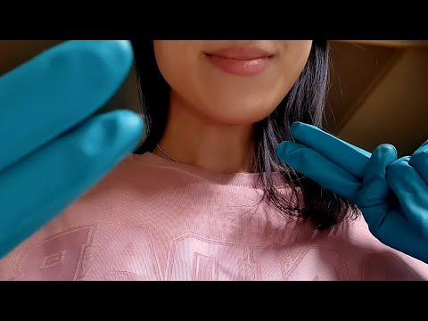 ASMR Cranial Nerve Exam With Latex Gloves 🧠🩺 eye ear test, nail tapping, hand movement, follow light