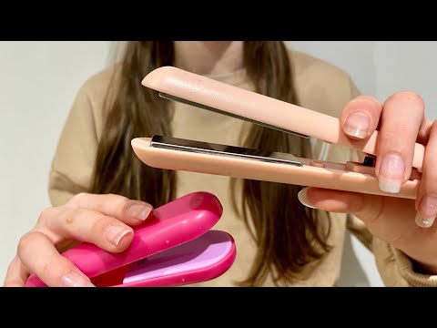 ASMR Brushing + Straightening your hair | Hair Brushing | Hair straightening | Lo-fi | No talking