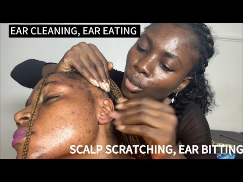 Asmr Ear Cleaning, Ear Biting, Ear Licking, Scalp Scratching,Gum Chewing, Spit Painting