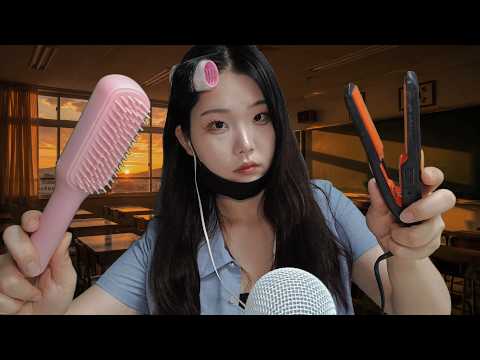 방과 후 교실에서 일진이 머리해줄게 asmr