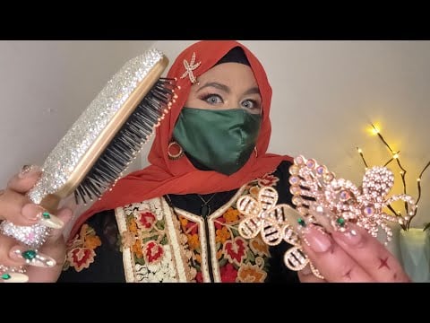 ASMR - Desi girl gives you a desi braid hairstyle 👱🏻‍♀️🪷🪞🪕 ( in my mother tongue) with subtitles 