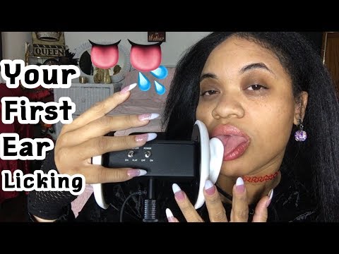 ASMR👅👅💦💦Ear Licking (First 3DIO Licking)👅👅