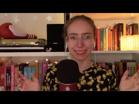 ASMR Quiet, Super Close Up Whispering (semi-inaudible) 📚✨ German