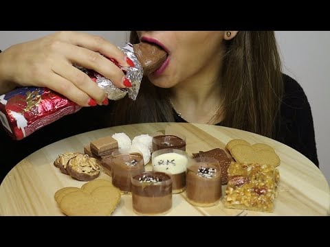 ASMR SANTA CLAUS CHOCOLATE AND SWEETS / no talking / CREMA ASMR #asmr #mukbang #chocolate #cookies