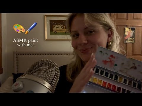 ASMR Relaxing Painting w/ Me! (whispered rambles, trigger assortment, mouth sounds) 