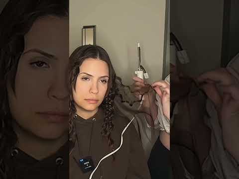 New Short-ASMR Hair Curling and Styling 💙 #asmr #asmrsounds #asmrhair #asmrtingles #asmrhaircurling