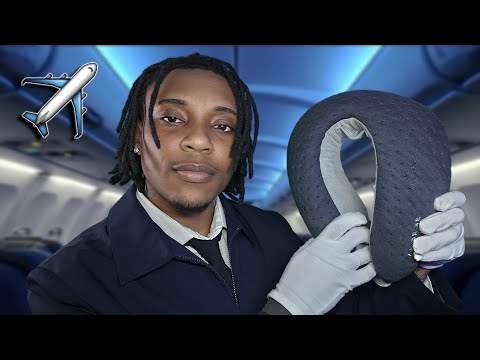 ASMR ✈️ First Class Flight Experience | Gen Z Flight Attendant (Personal Attention)