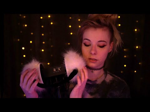 ASMR | sleepy Whispering & cozy Ear Muffs - soft, fuzzy, fireplace