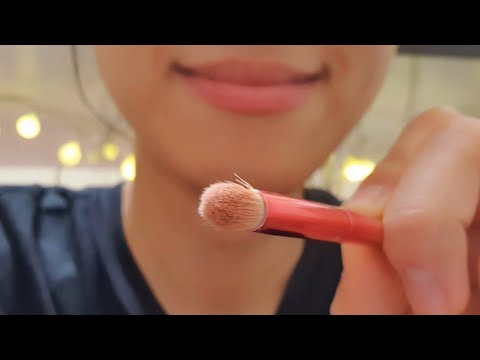 ASMR Positive Affirmation & Brushing ❤️✨️ face touching, finger flutter, good energy, hand movement