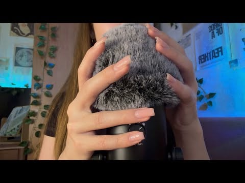 ASMR Fluffy Mic Scratching for Sleep (Face Brushing, Rain, No Talking)